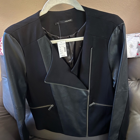 Maurices Jackets & Blazers - Women’s Maurice’s Black Faux Leather Moto Jacket Size Large Brand New